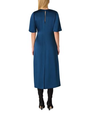 Satin Twist Waist Midi Dress