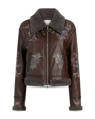 Devyn Faux Leather Aviator Jacket