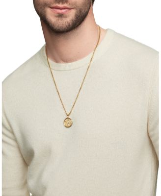 Men's Life & Death Duality Amulet in 18K Yellow Gold with Diamonds, 30mm