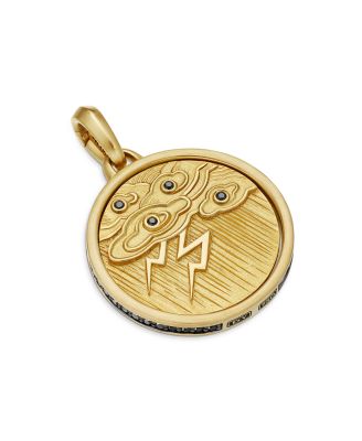 Men's Storm Duality Amulet in 18K Yellow Gold with Diamonds, 30mm
