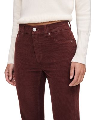 Patti High Rise Ankle Straight Corduroy Jeans in Syrah