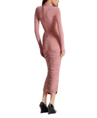  Pleated Jersey Midi Dress