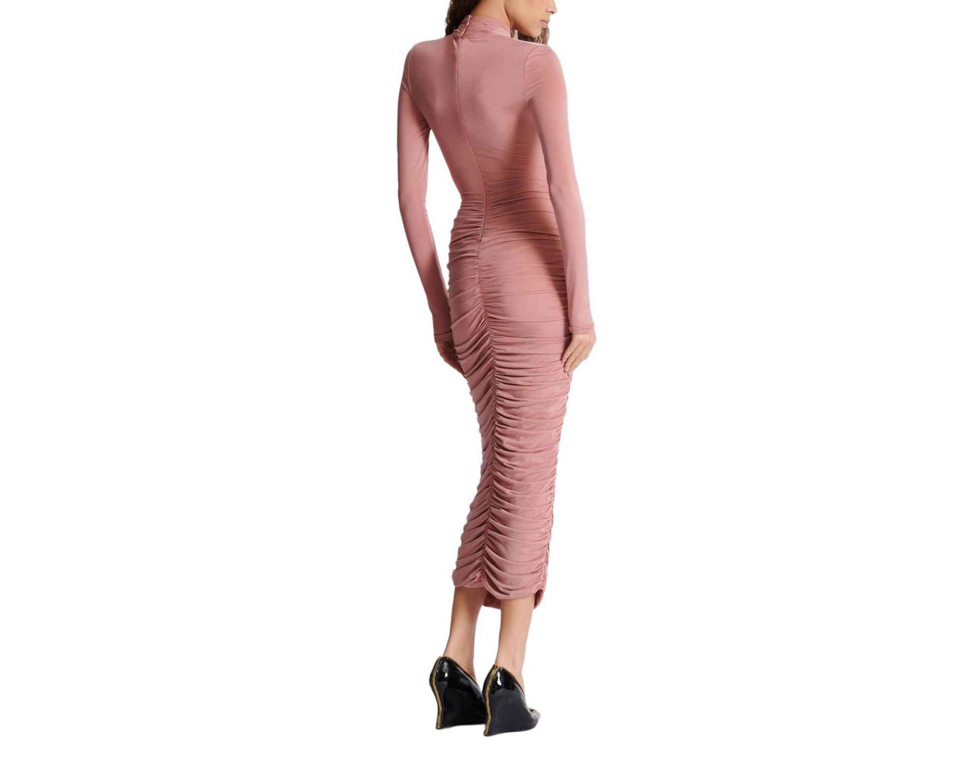 Pleated Jersey Midi Dress — Image 4