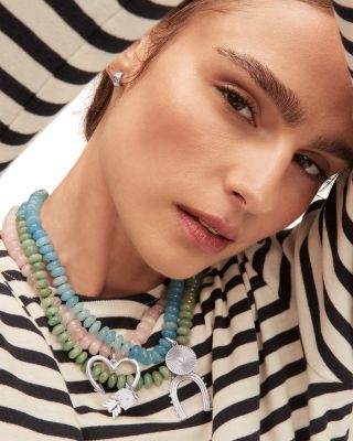 9K Yellow Gold Rose Quartz Necklace, 16"