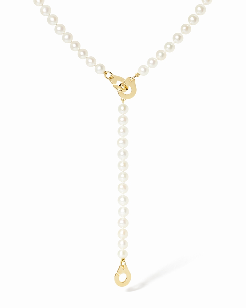 Dinh Van 18K Yellow Gold Menottes Dinh Van Freshwater Pearl Lariat Necklace, 19.37