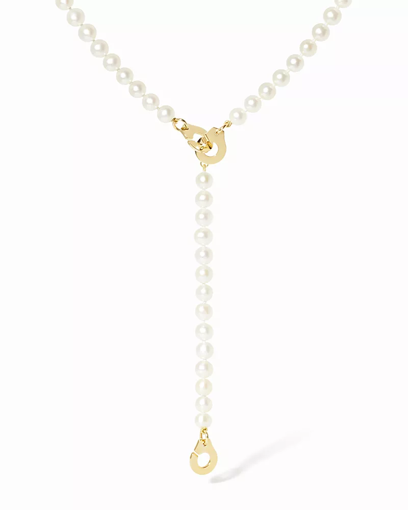Dinh Van 18K Yellow Gold Menottes Dinh Van Freshwater Pearl Lariat Necklace, 19.37