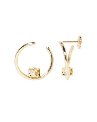 18K Yellow Gold Le Cube Diamant Spiral Hoop Earrings