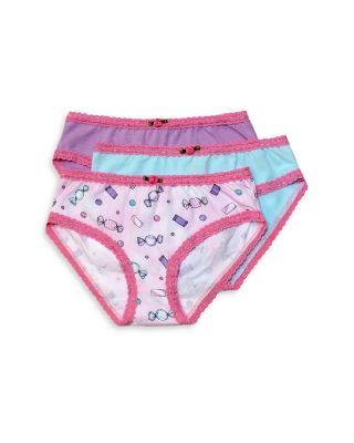 Girls' Stretch Lace Trim Underwear, 3 Pack - Little Kid, Big Kid