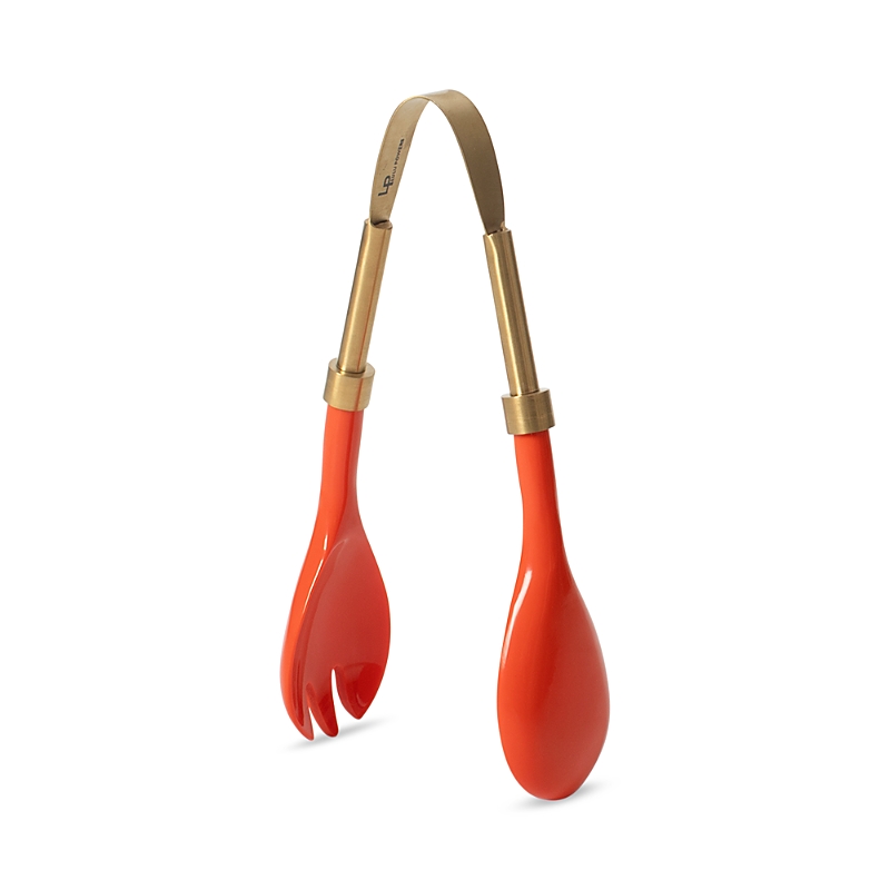 Lulu Powers Brass Finish Tongs In Red