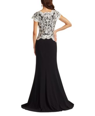 Isadora Embroidered Crepe Gown