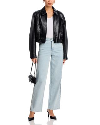 Erika Crystal Embellished High Rise Jeans in Light Blue