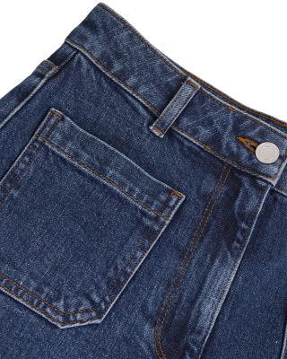 Petites Marcie Straight Jeans in Mid Blue