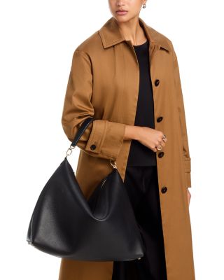 Bevel Grained Leather Shoulder Bag