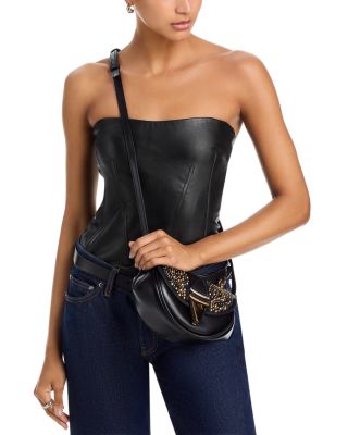 Virtus Embellished Leather Shoulder Bag