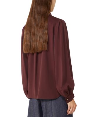 Melania Silk Tie Neck Blouse