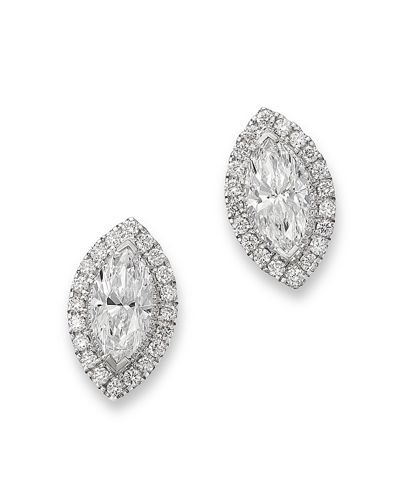 Bloomingdale’s Fine Collection Luxe Collection Certified Lab Grown Diamond Marquis Stud Earrings in 14K Gold, 0.95 tcw