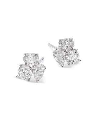 Luxe Collection Certified Lab Grown Diamond Trio Stud Earrings in 14K White Gold, 1.95 tcw
