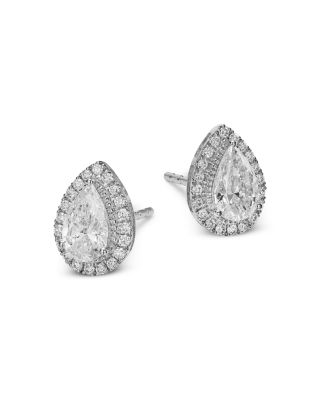 Luxe Collection Certified Lab Grown Diamond Pear Stud Earrings in 14K White Gold, 1.23 tcw