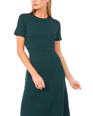 Short Sleeve Crew Neck Midi Dress