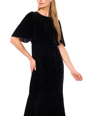 Velvet Puff Sleeve Dress