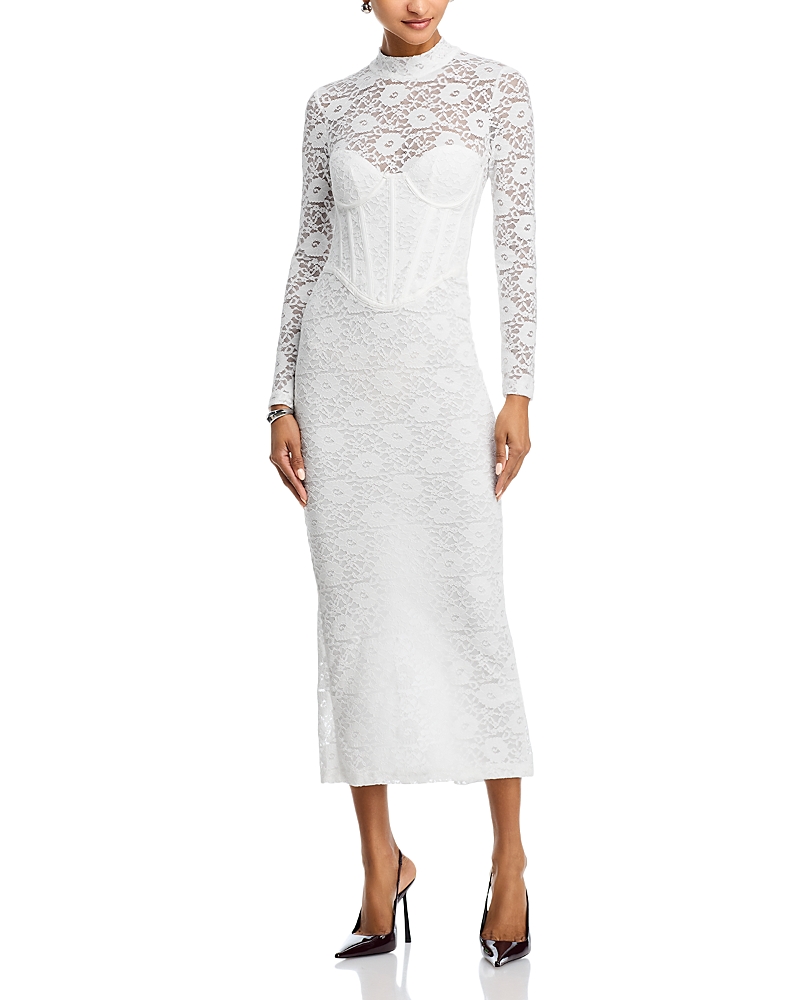 Bardot Carmen Lace Corset Midi Dress