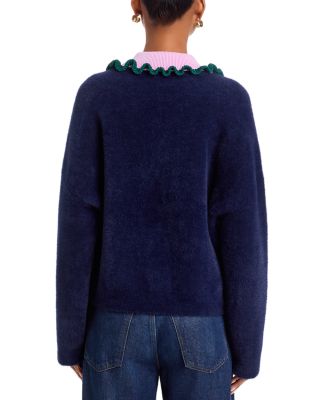 Contrast Collar Cardigan