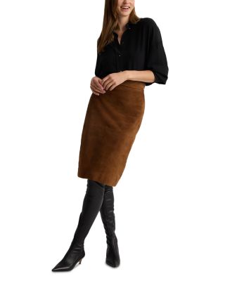 Suede Pencil Skirt