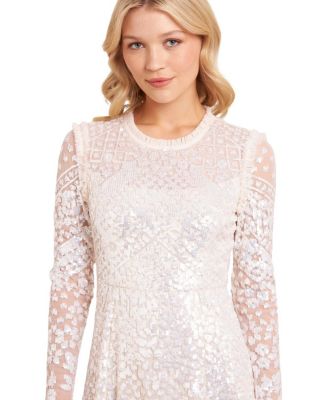 Aurora Long Sleeve Round Neck Gown