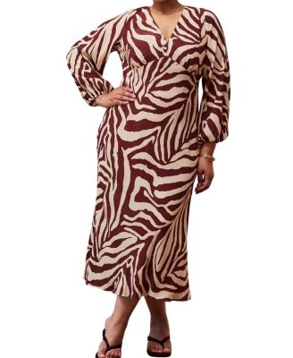 Animal Stripe Long Sleeve Dress