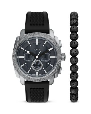 Machine Chronograph Black Silicone Watch, 44mm