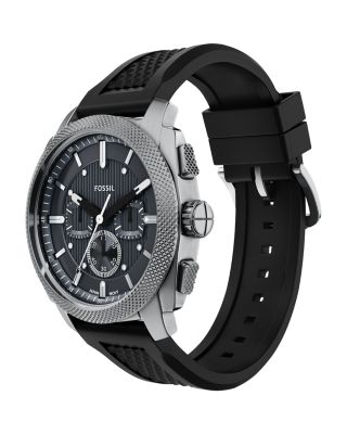 Machine Chronograph Black Silicone Watch, 44mm