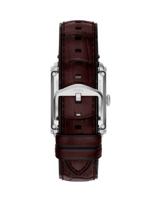 Carraway Automatic Brown Croc-Embossed Leather Watch, 30mm x 42mm