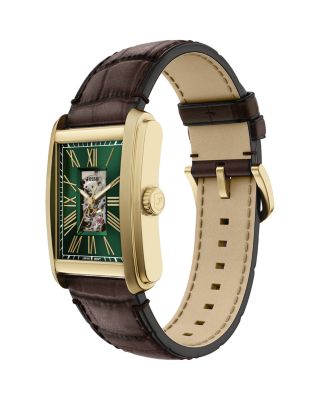 Carraway Automatic Brown Croc-Embossed Leather Watch, 30mm x 42mm