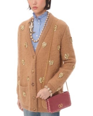 Jewel Vlogo Signature Velvet Top Handle Chain Wallet