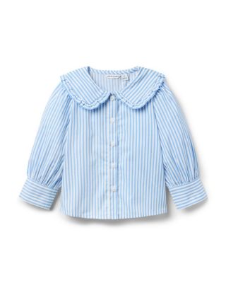 Girls' Striped Ruffle Collar Top - Baby, Little Kid, Big Kid