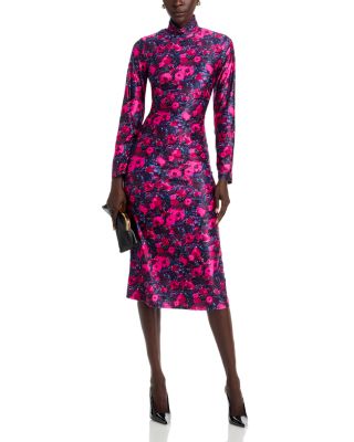 Mock Neck Midi Dress