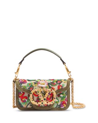 Locò Small VLogo Flower Beaded Convertible Shoulder Bag
