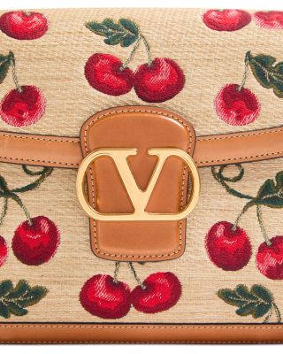 9To5 VLogo Raffia Shoulder Bag