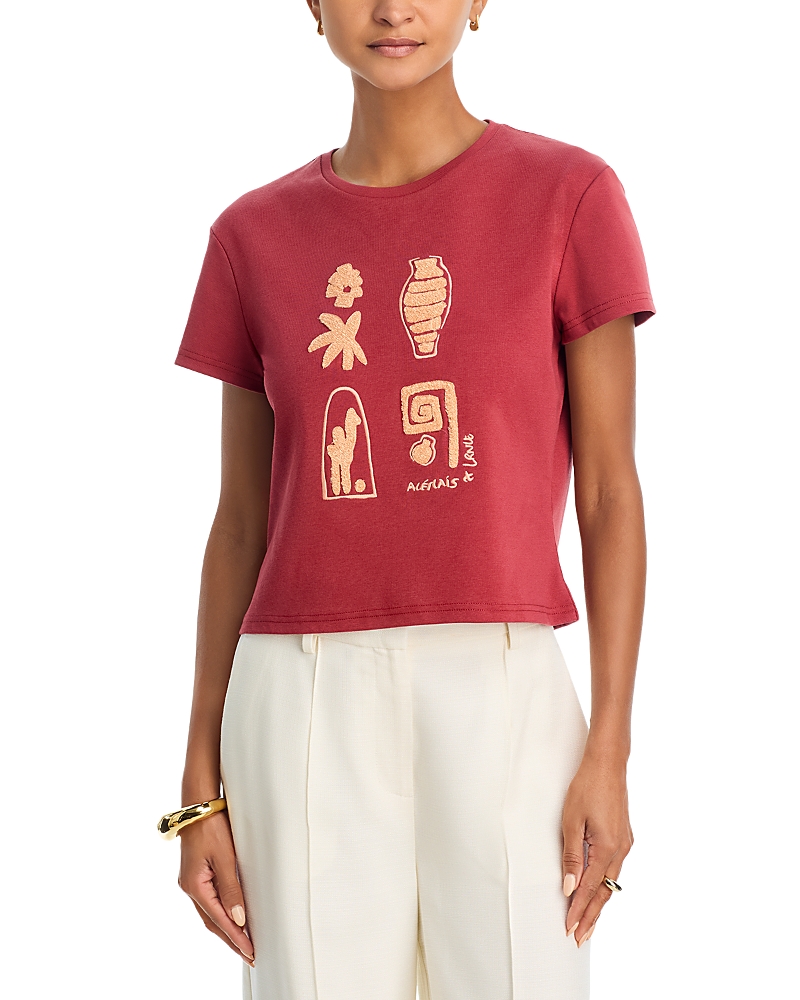 Alemais Chenille Fitted Tee In Red