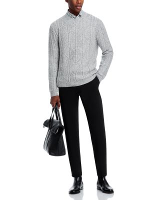 Callum Cable Knit Crewneck Sweater
