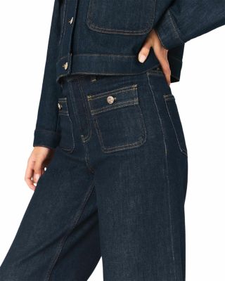Prairabrut Wide Leg Jeans in Navy