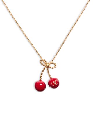 Cherry Pendant Necklace, 17.7-19.7"