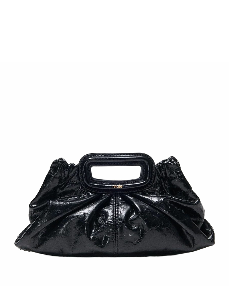 Maje Mini Crackled Leather Clutch