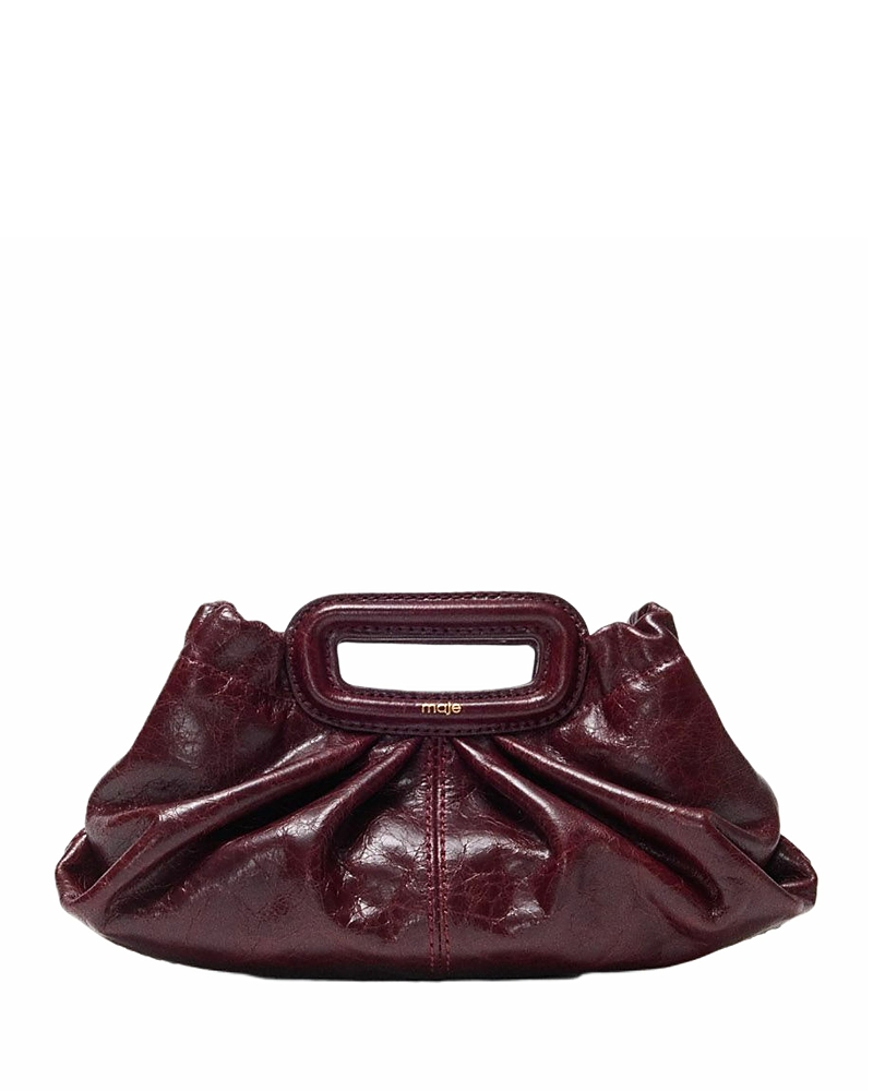 Maje Mini Crackled Leather Clutch