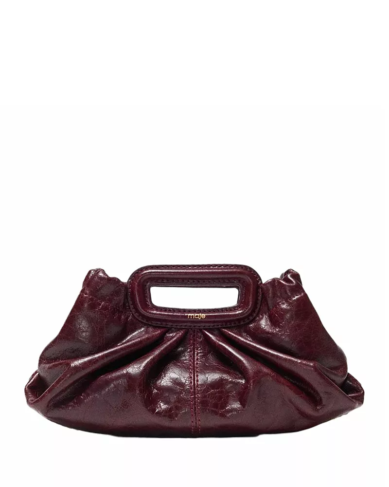 Maje Mini Crackled Leather Clutch