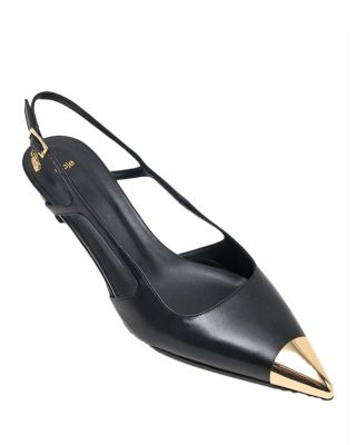 Women's Fayna Toe Cap Leather Slingback Pumps