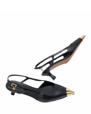 Women's Fayna Toe Cap Leather Slingback Pumps