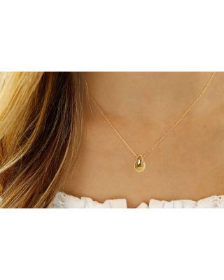 Polished Tapered Drop Pendant Necklace in 14K Yellow Gold, 18"