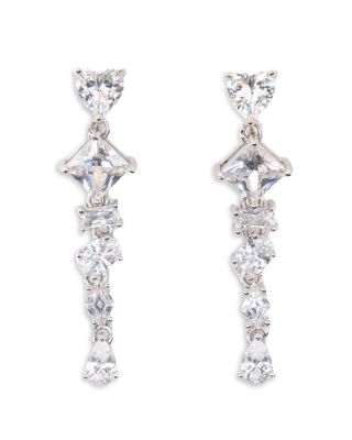 Precieux Cascade Rhinestone Linear Drop Earrings