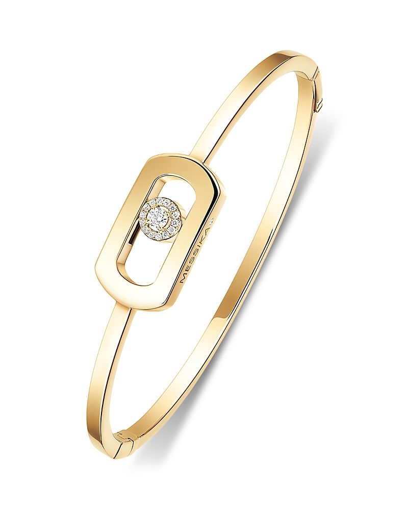 Messika 18K Yellow Gold So Move Diamond Oval Bangle Bracelet